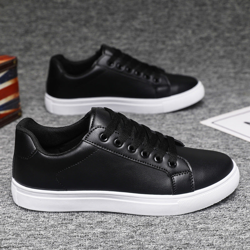 Little white shoes men's Korean version fashionable board shoes trend versatile casual men's plus size soft leather shoes - eazy cart store