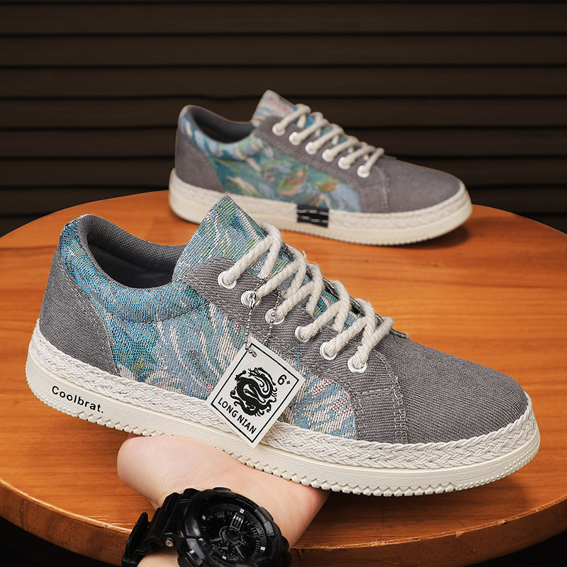 Trendy and versatile sports and leisure board shoes men's linen shoes - eazy cart store
