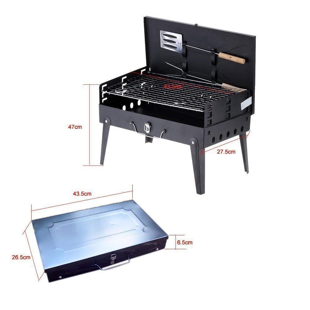 125 Stainless Steel Briefcase Style Barbecue Grill Toaster (Medium Black) - eazy cart store