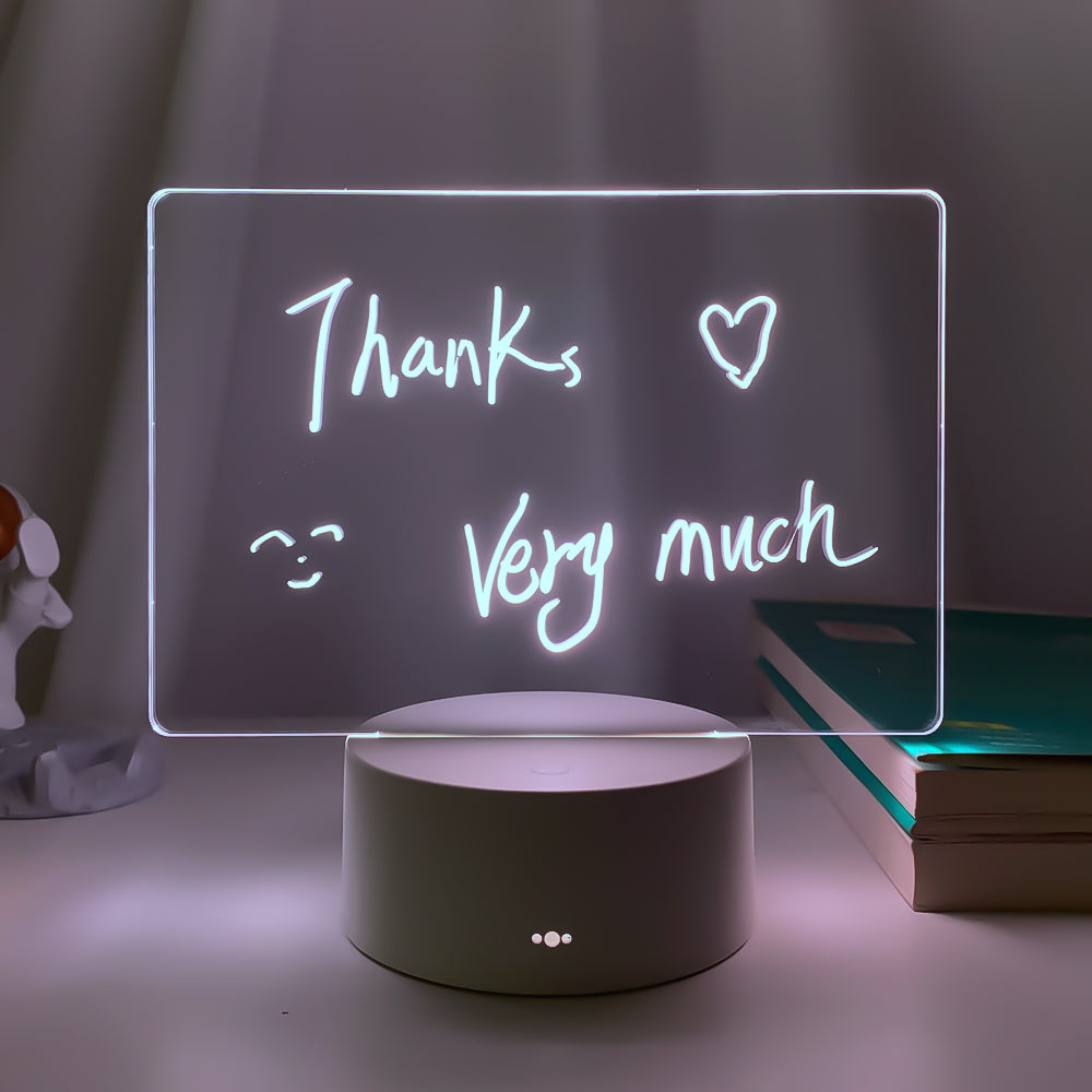 Transparent Luminous Acrylic Note Board 3d Night Light Can Be Erased And Written On The Computer Side Ins Night Light Message Board Memo - eazy cart store