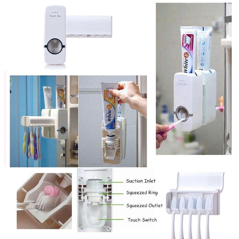 174 Toothpaste Dispenser Tooth Brush Holder - eazy cart store