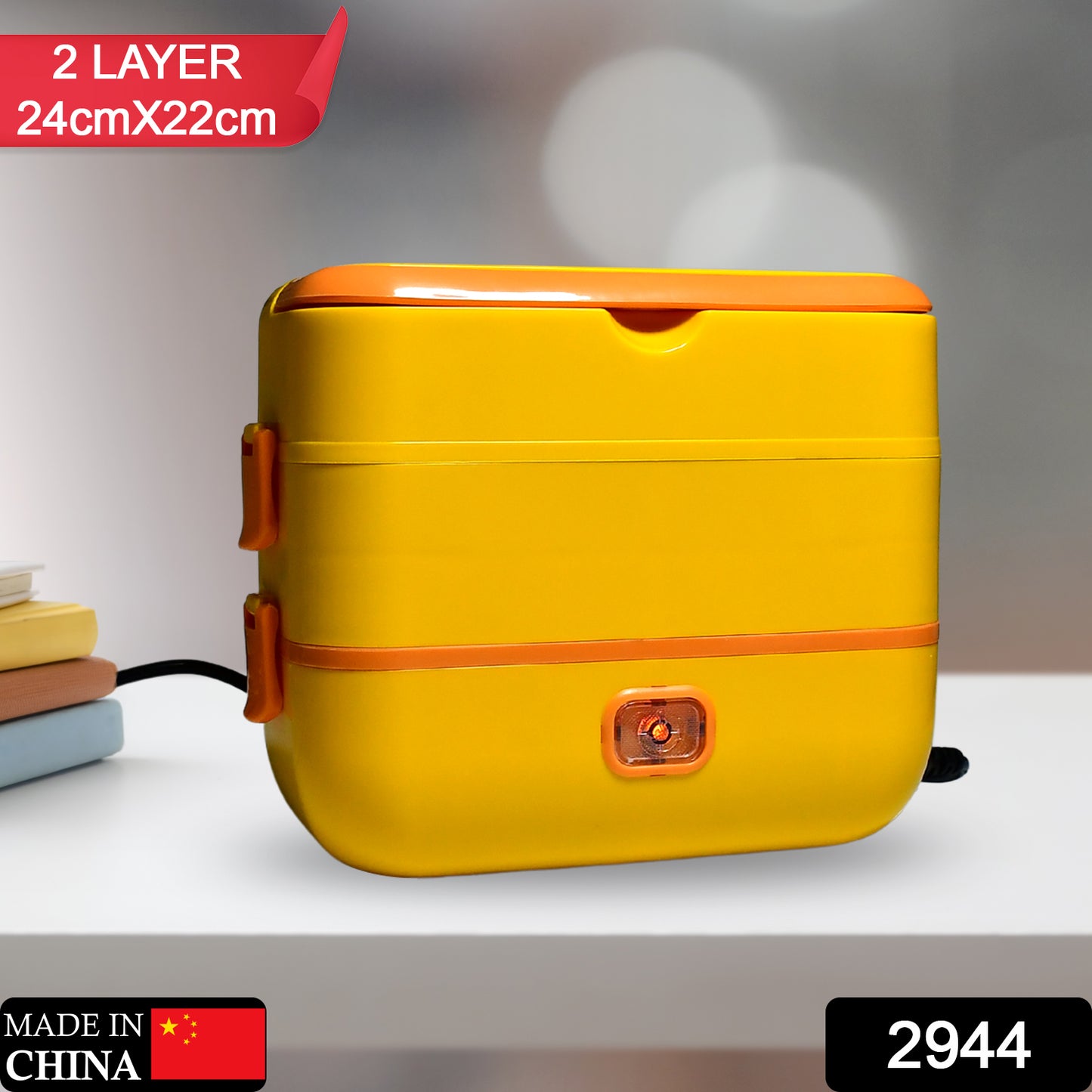 2944 2layer Electric Lunch Box For Office Portable Lunch Warmer With Removable 4 Stainless Steel Container. - eazy cart store
