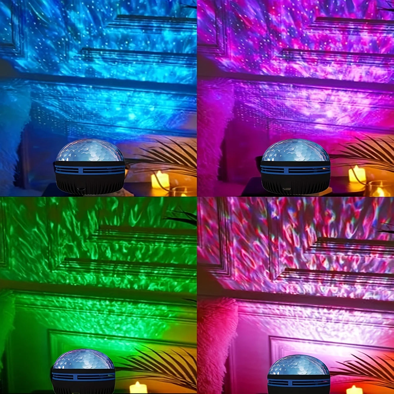 LED Water Pattern Starry Sky Light Remote Control Aurora Projection Light USB Plug-in Magic Ball Stage KTV Hotel Laser Light - eazy cart store