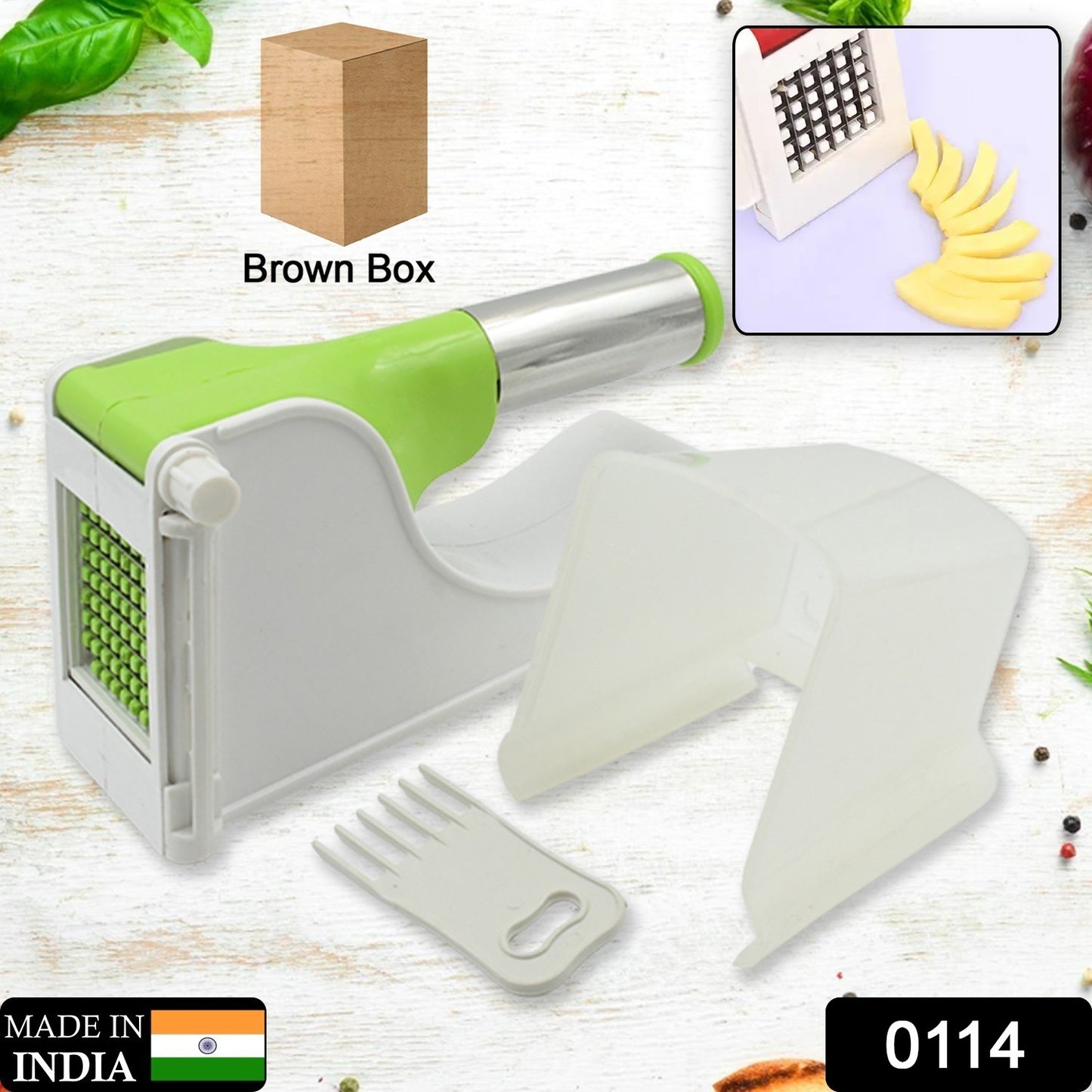 114 Virgin Plastic French Fry Chipser Potato Chipserpotato Slicer With Container - eazy cart store