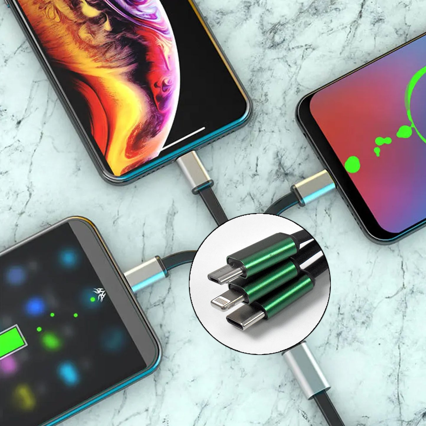Charging Cable 3 In 1 Extendable Data Transmit Charging Cable (1 Pc) - eazy cart store