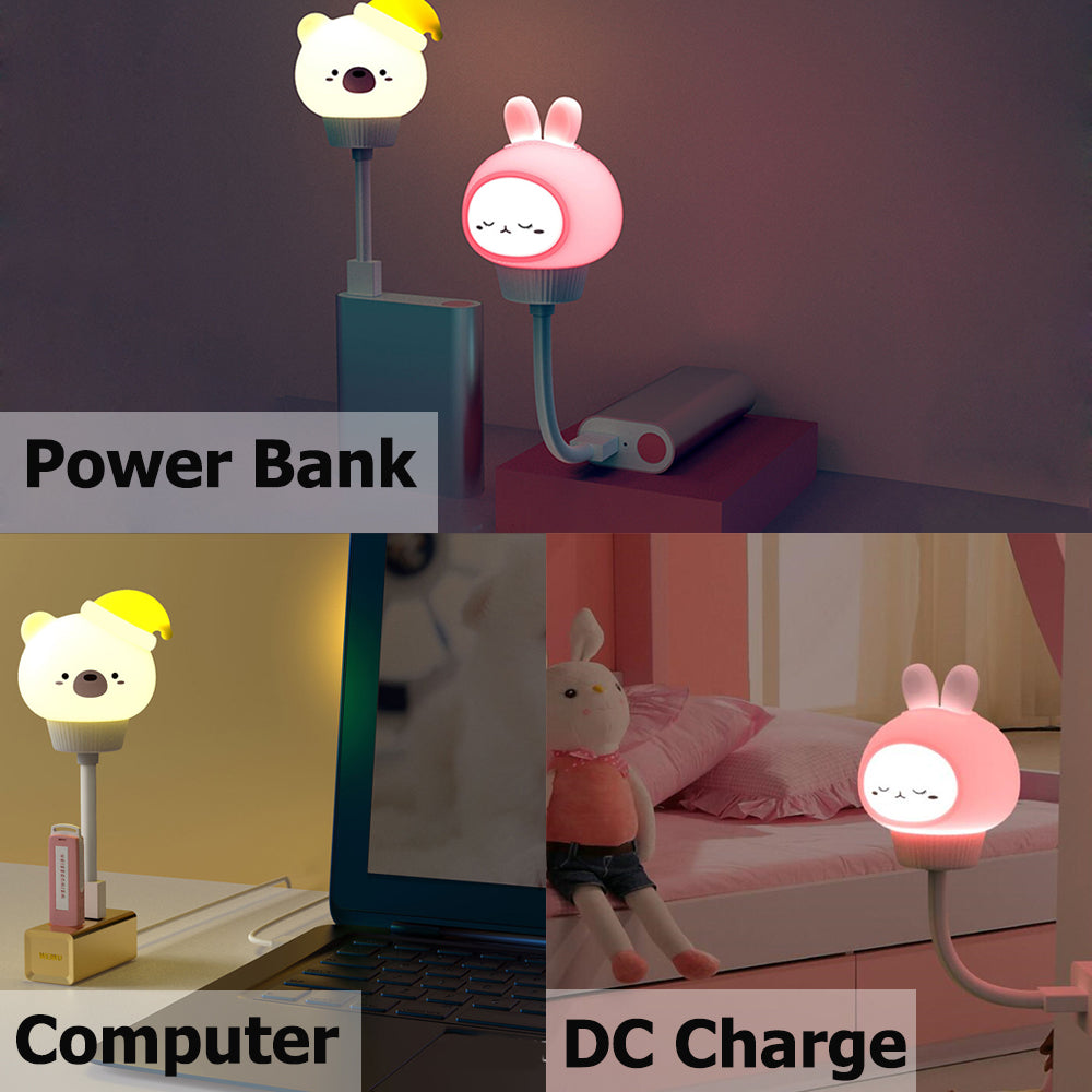 USB Bear, Rabbit, Kitten, Duckling, Children's Room, Dormitory, Breastfeeding And Feeding, Remote Control Night Light - eazy cart store
