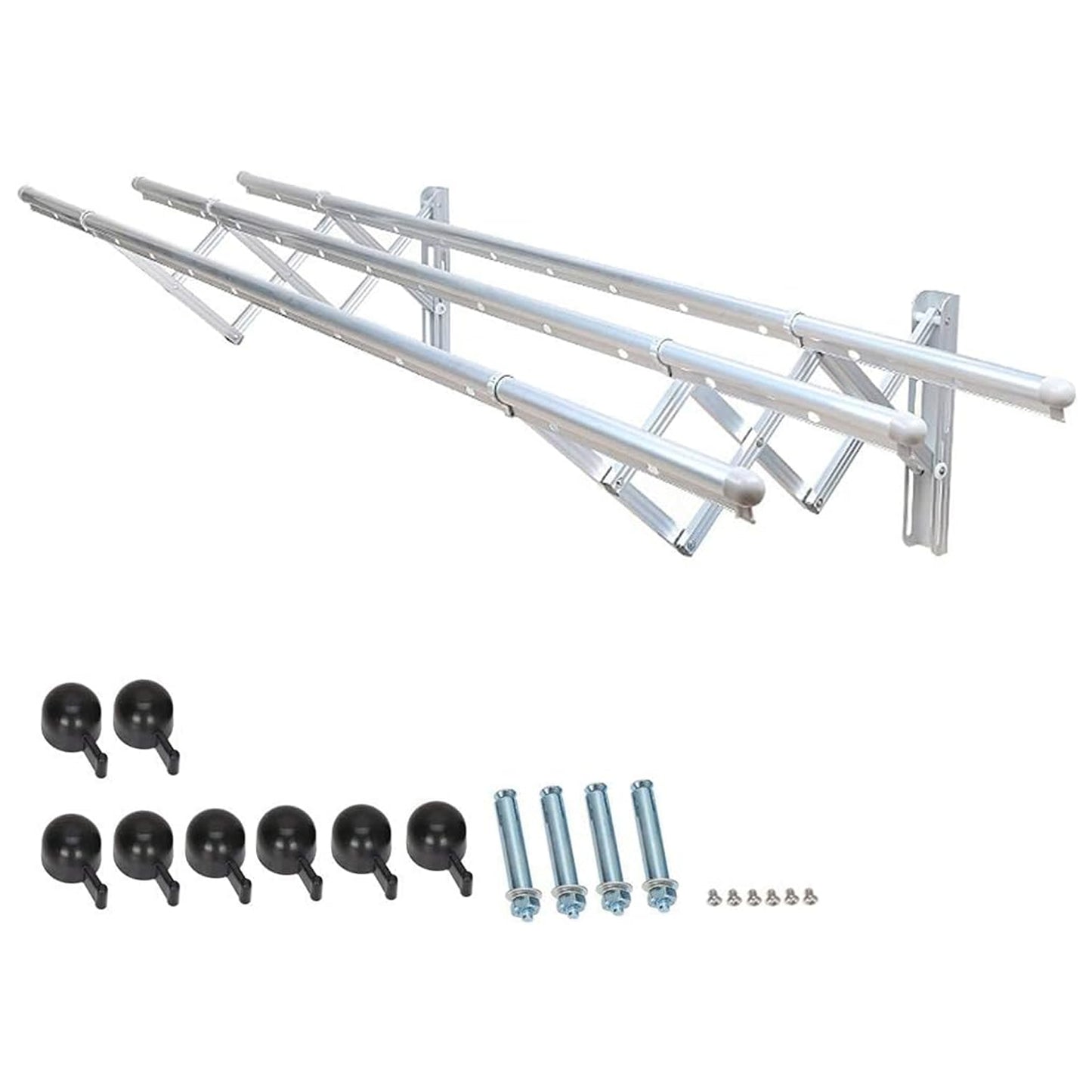 8785 Clothes Rail Rack Clothes Drying Racks Airer Clothes Drying Rack Wall Mounted Clotheshorse Clothes Airer Washing Cloth Line Extendable Fold Towel Rack Bar For Bathroom Indoor Outdoor - eazy cart store