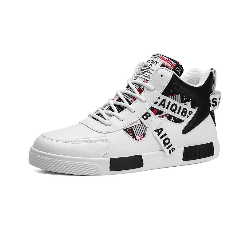 Four Seasons New Men's Casual Shoes Fashionable Outdoor Sports Shoes Trendy High Top Board Shoes - eazy cart store