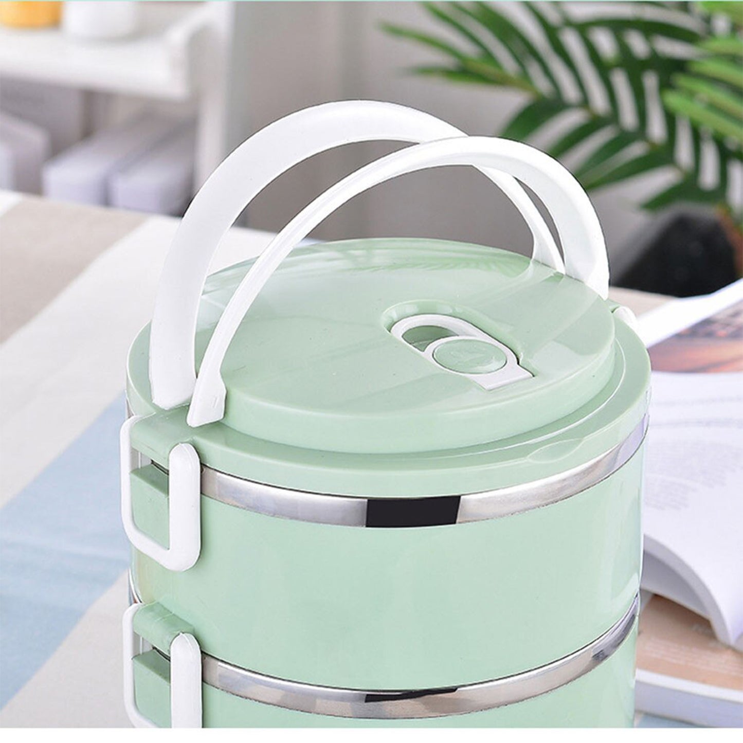 2872 Multi Layer Stainless Steel Hot Lunch Box (3 Layer) - eazy cart store