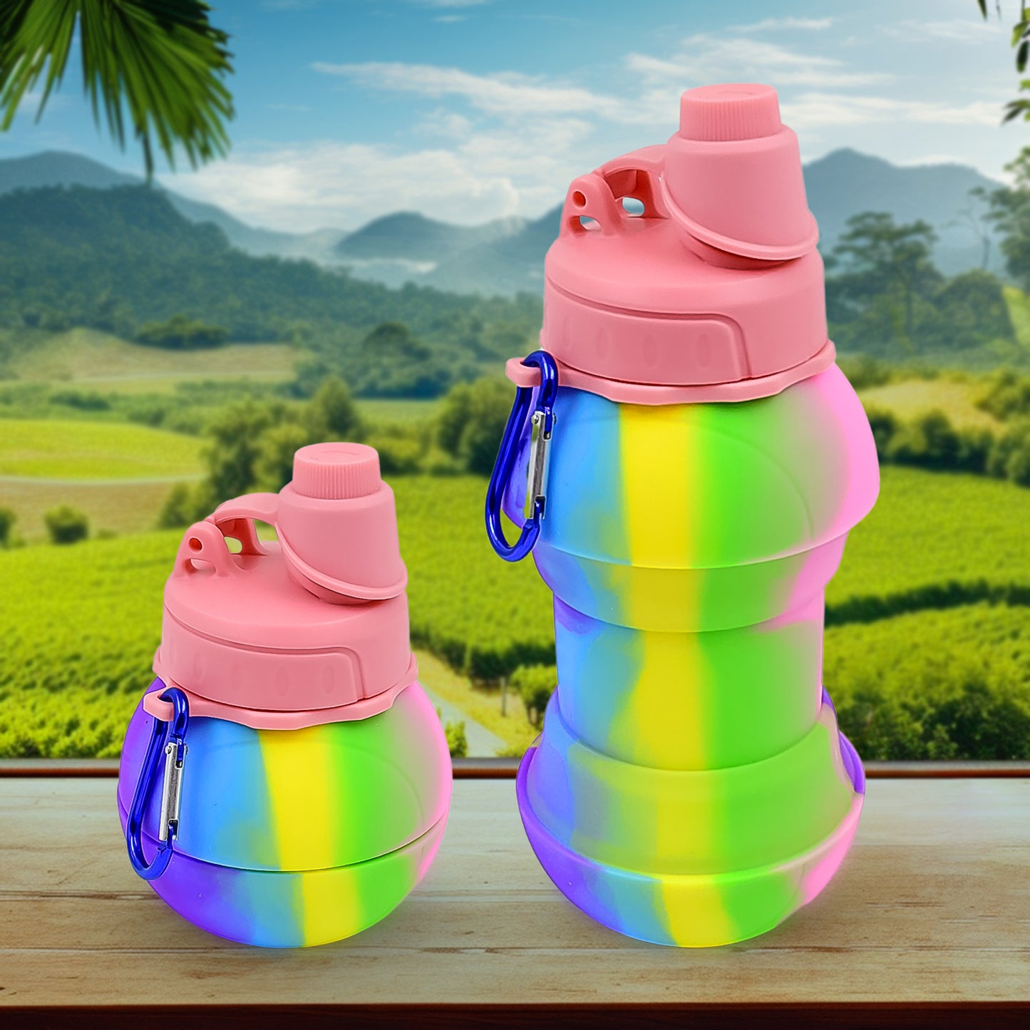 Flexible Collapsible Silicone Sports Water Bottle (260 Ml 20 Cm Folding) - eazy cart store