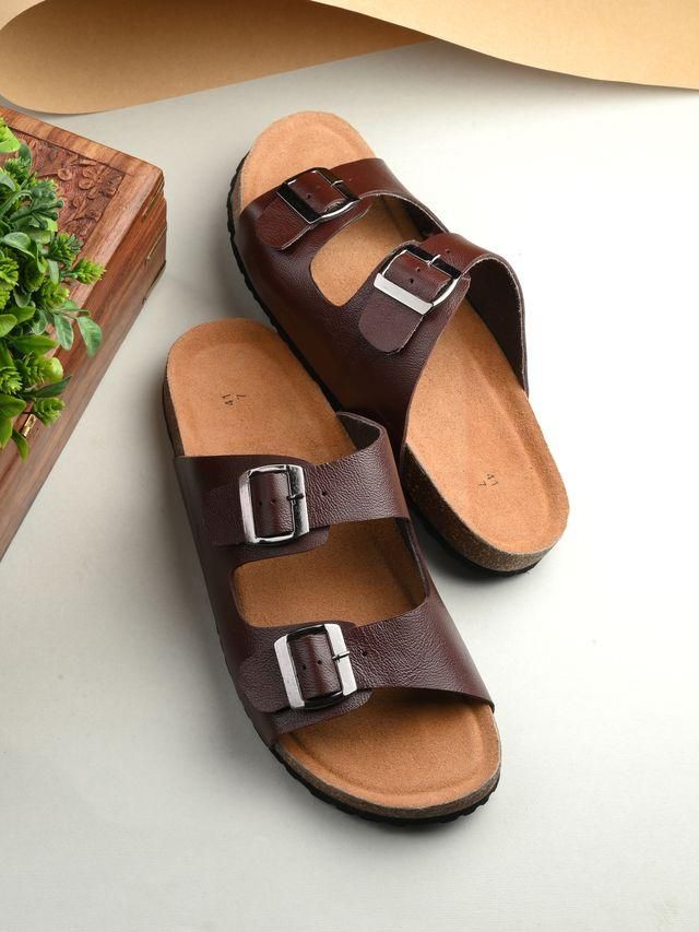Mens Arizona Cherry Leather Slippers - eazy cart store