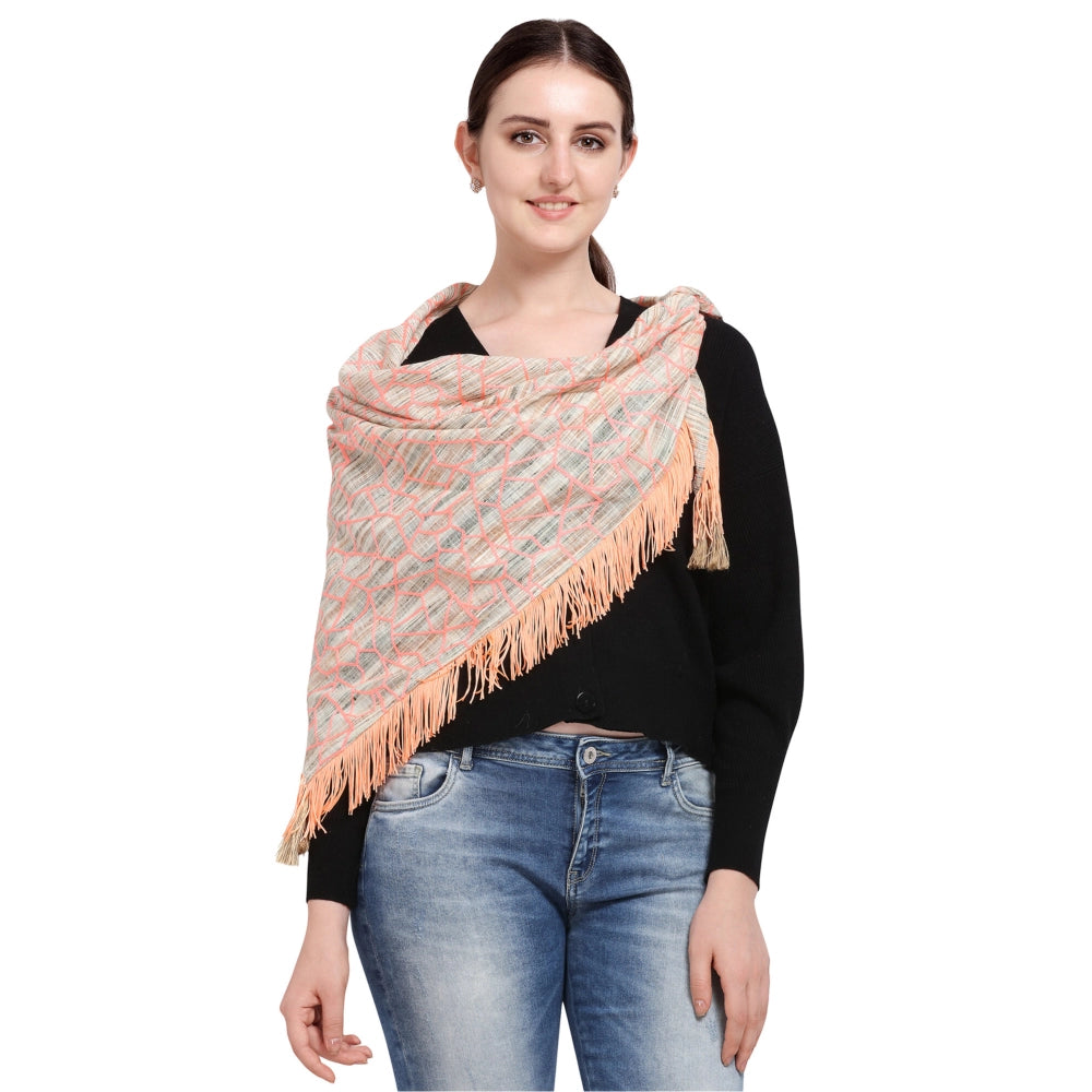 Generic Women's Cotton Embroidered Dupatta (Offwhite, Length: 0.5 to 1 Mtr)