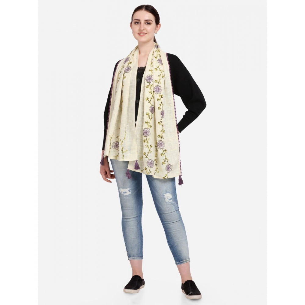 Generic Women's Cotton Opaque Stole (Lemon, Length: 1.5 to 2 Mtr)