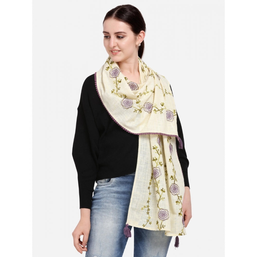 Generic Women's Cotton Opaque Stole (Lemon, Length: 1.5 to 2 Mtr)