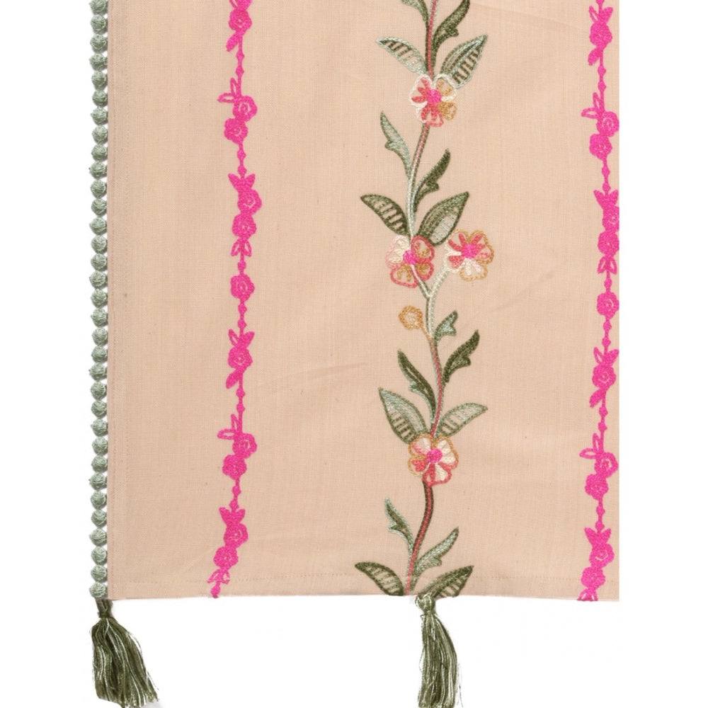 Generic Women's Cotton Opaque Stole (Beige, Length: 1.5 to 2 Mtr)