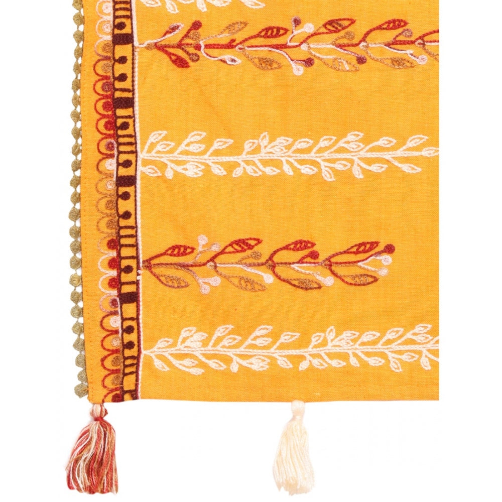 Generic Women's Cotton Opaque Stole (Yellow, Length: 1.5 to 2 Mtr)