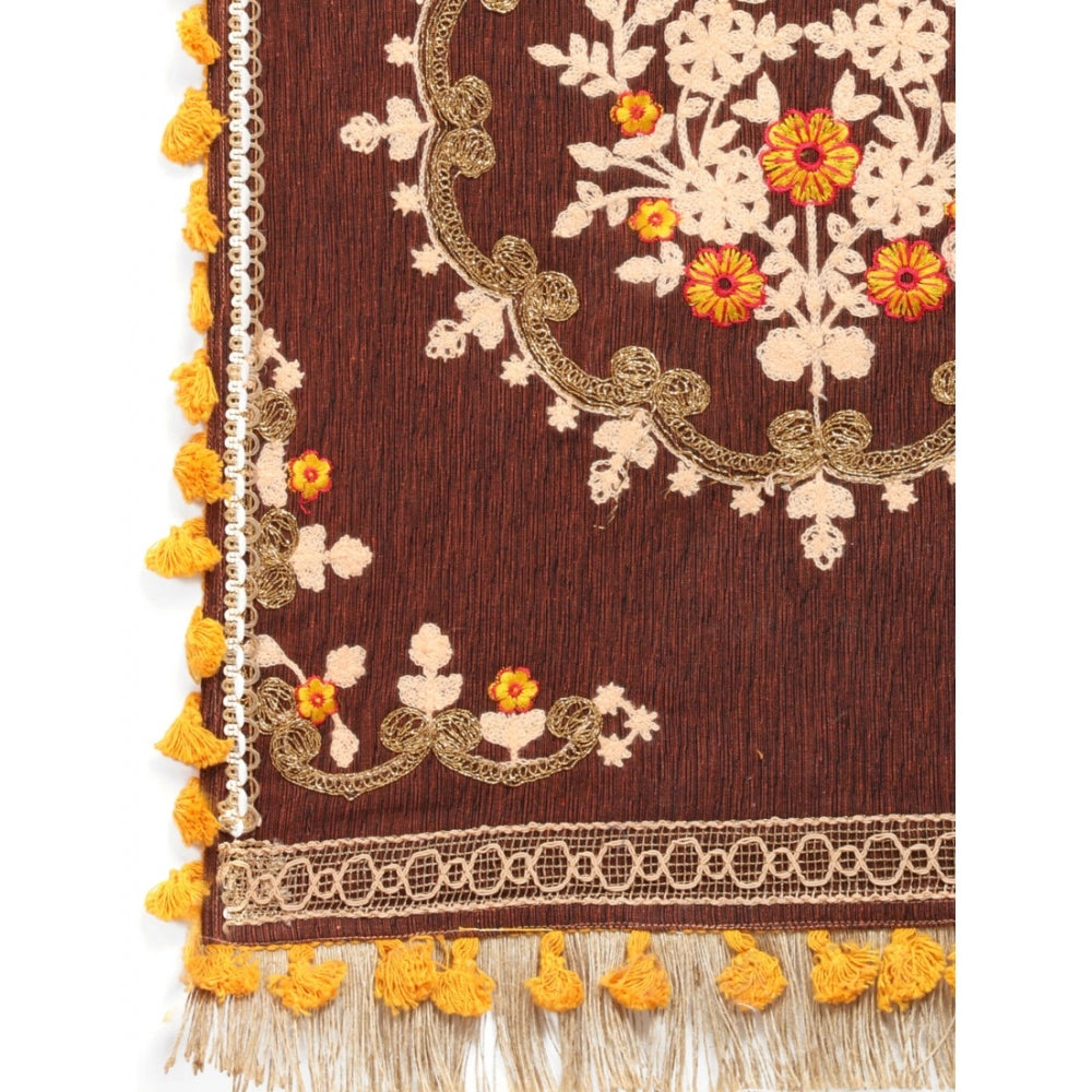 Generic Women's Cotton Embroidered Dupatta (Peach, Length: 1.5 to 2 Mtr)