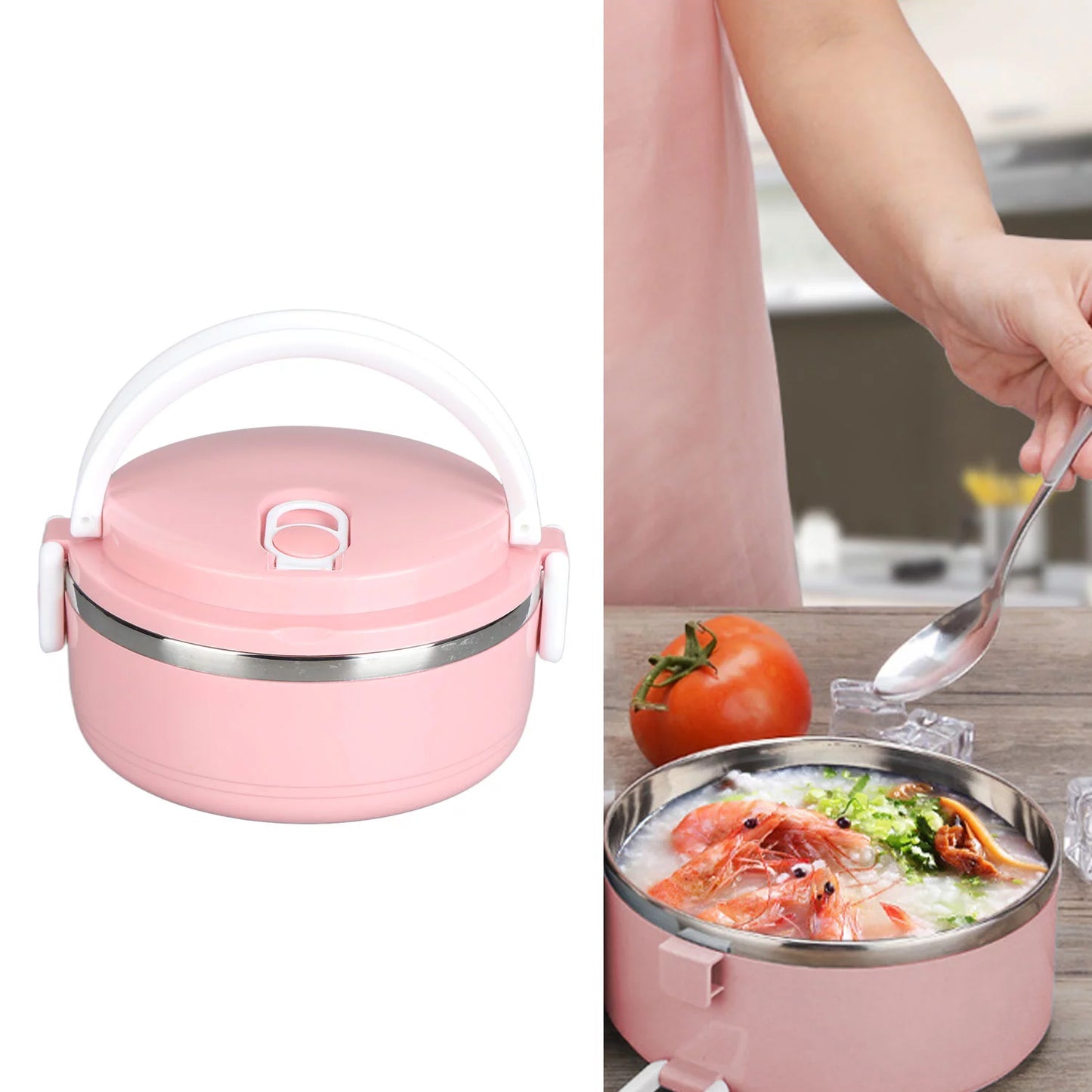 2874 Multi Layer Stainless Steel Hot Lunch Box (1 Layer) - eazy cart store