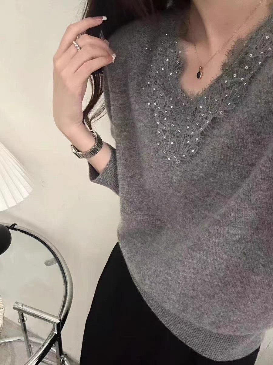 Elegant Wool Sweater Bottoming Women