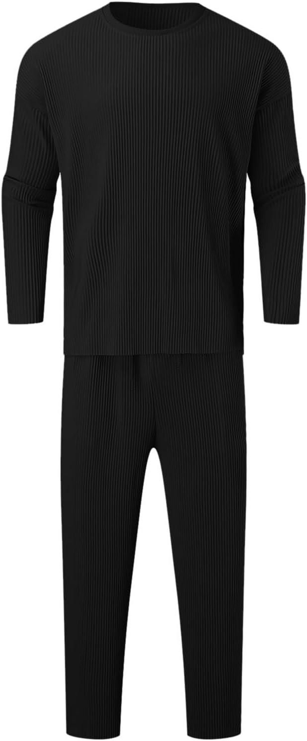 Men's Solid Round Neck Co-ord Set - eazy cart store