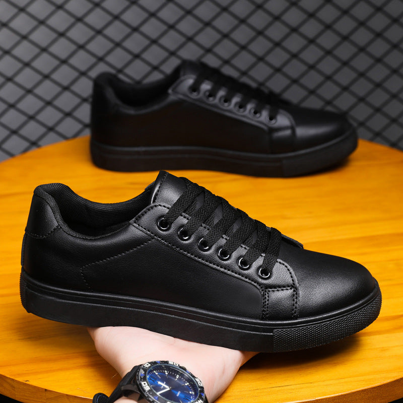 Little white shoes men's Korean version fashionable board shoes trend versatile casual men's plus size soft leather shoes - eazy cart store