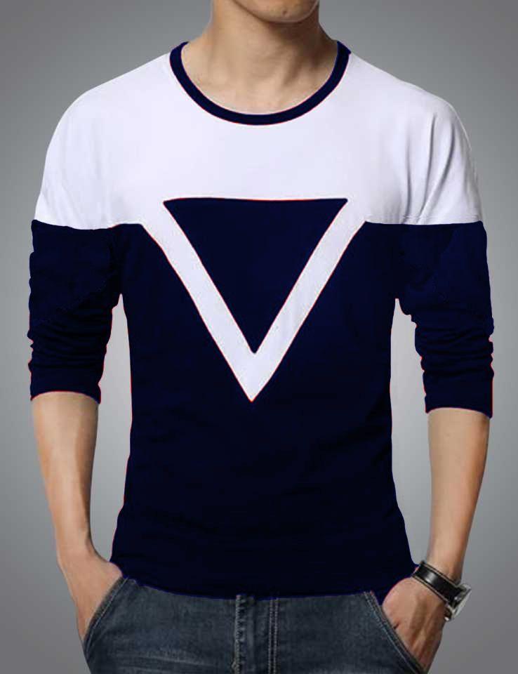 Cotton Blend Stripes Full Sleeves T-Shirts - eazy cart store