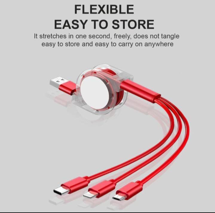 King Shine Multi Retractable 3.0A Fast Charger - eazy cart store