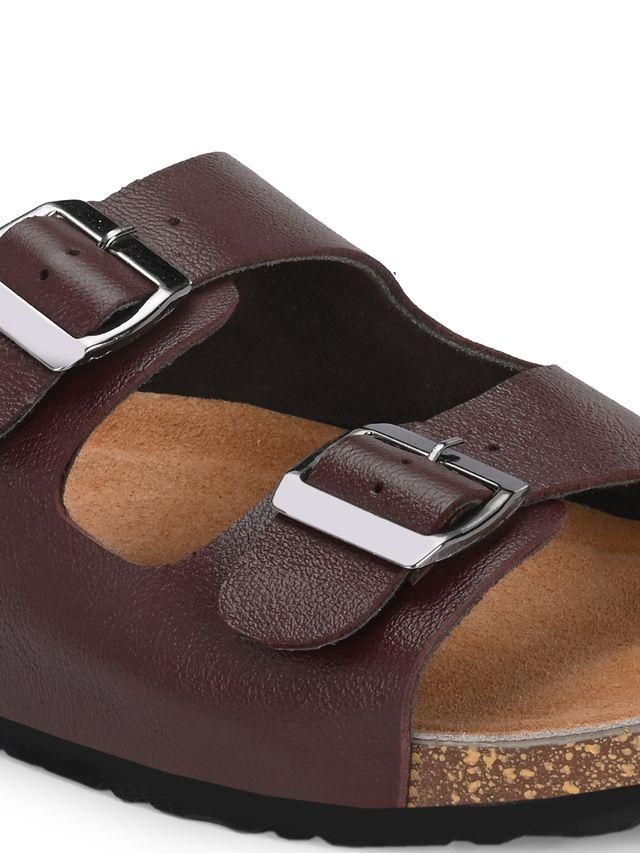 Mens Arizona Cherry Leather Slippers - eazy cart store