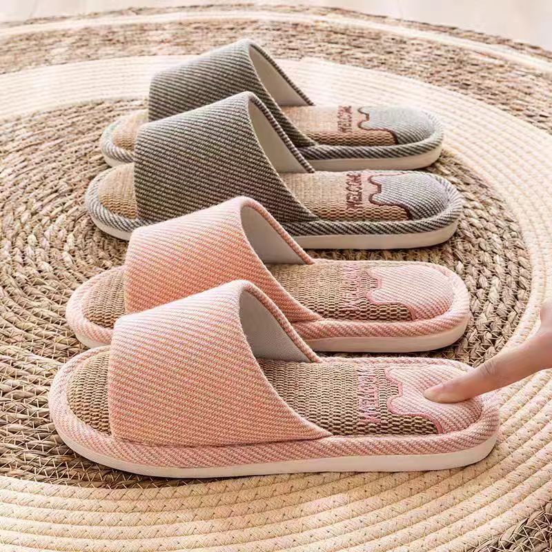 Home Non-slip Cotton And Linen Inside Slippers