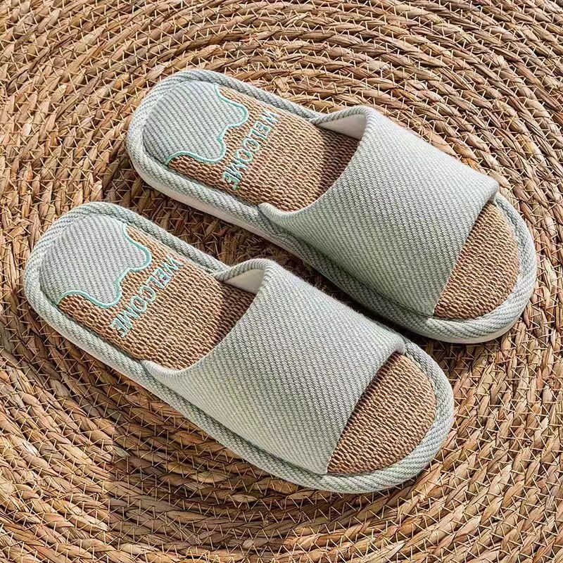 Home Non-slip Cotton And Linen Inside Slippers
