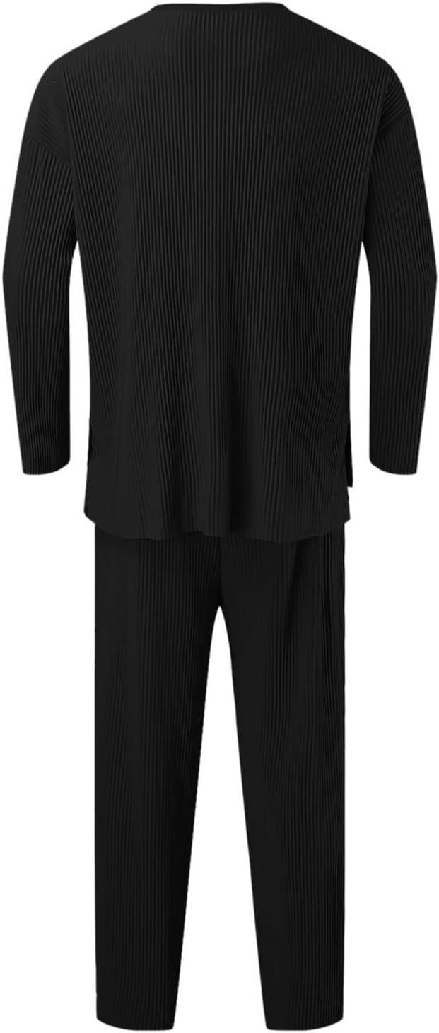 Men's Solid Round Neck Co-ord Set - eazy cart store
