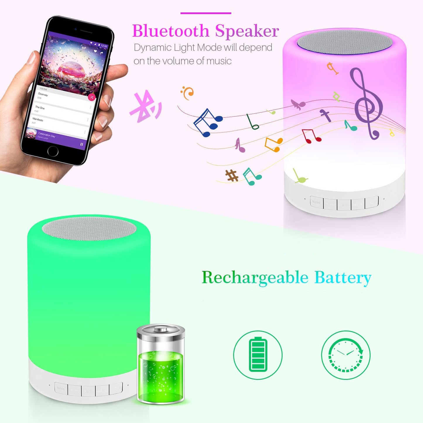 6249 Wireless Night Light Led Touch Lamp Speaker - eazy cart store