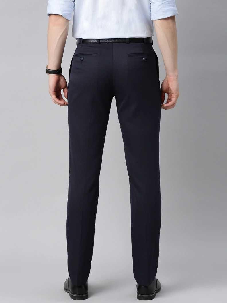 Lycra Blend Solid Regular Fit Mens Formal Trousers - eazy cart store