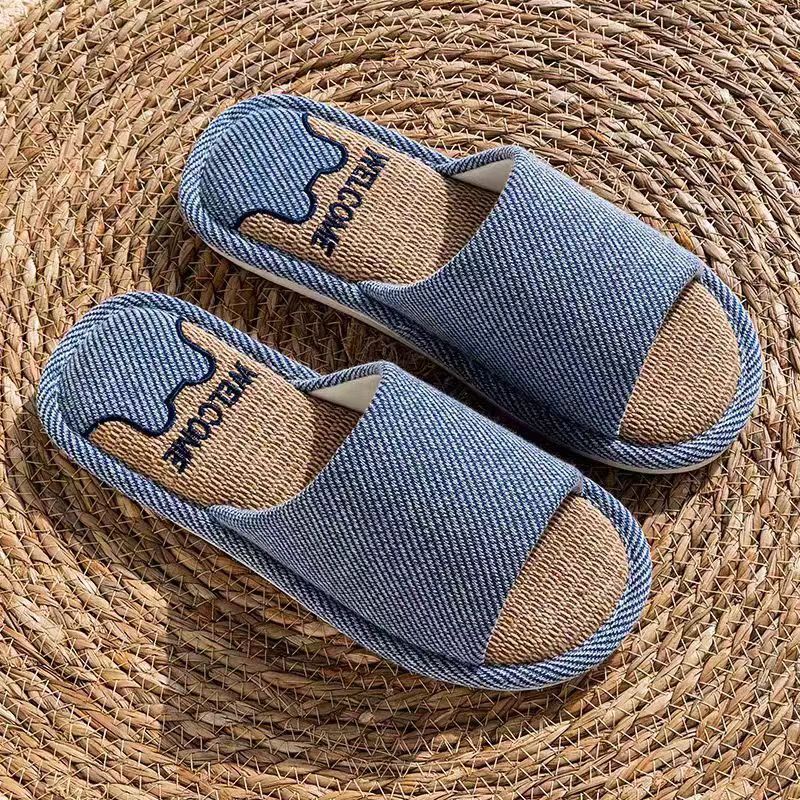 Home Non-slip Cotton And Linen Inside Slippers