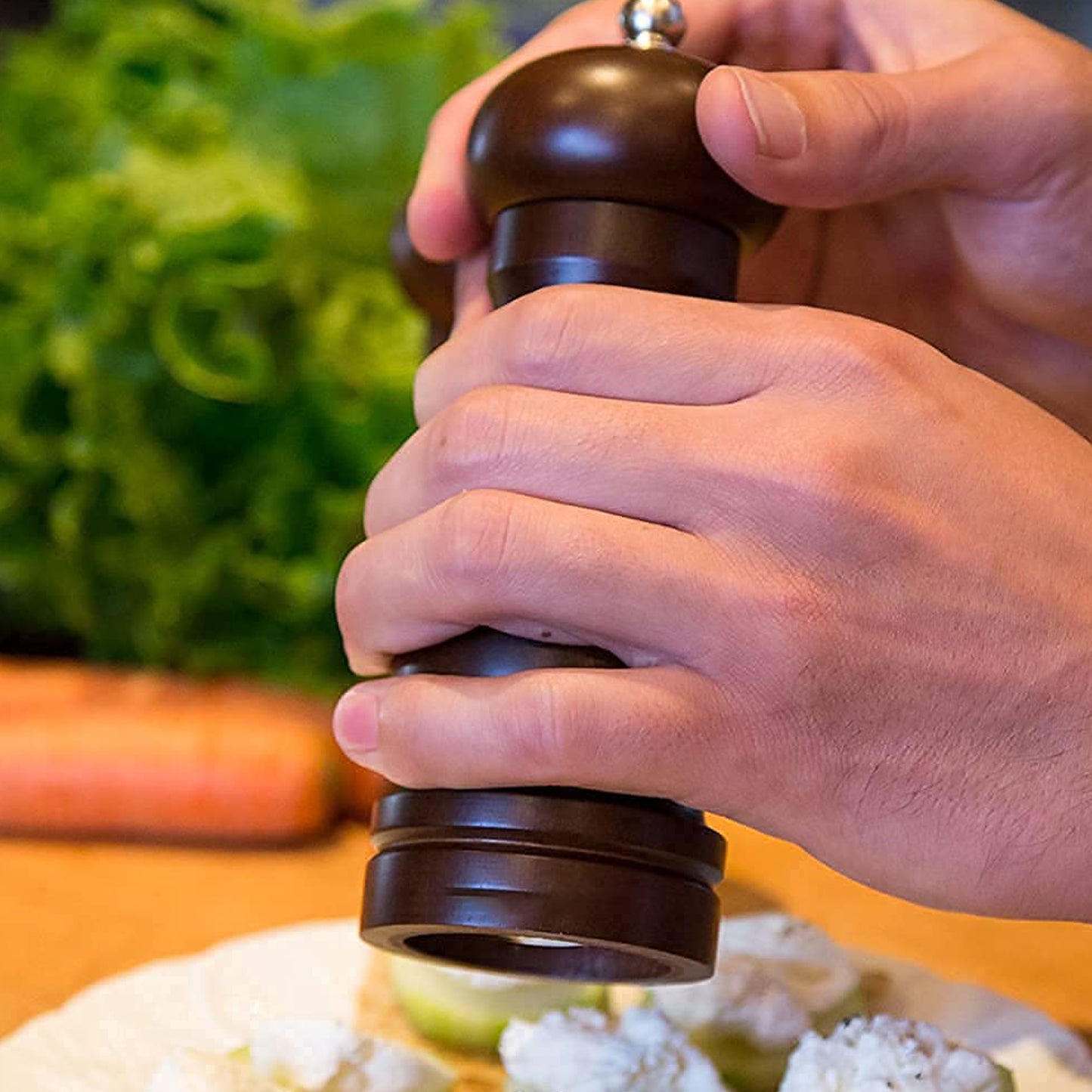 Wooden Pepper Mill 8 Inch Tall - Best Pepper Grinder (1 Pc) - eazy cart store