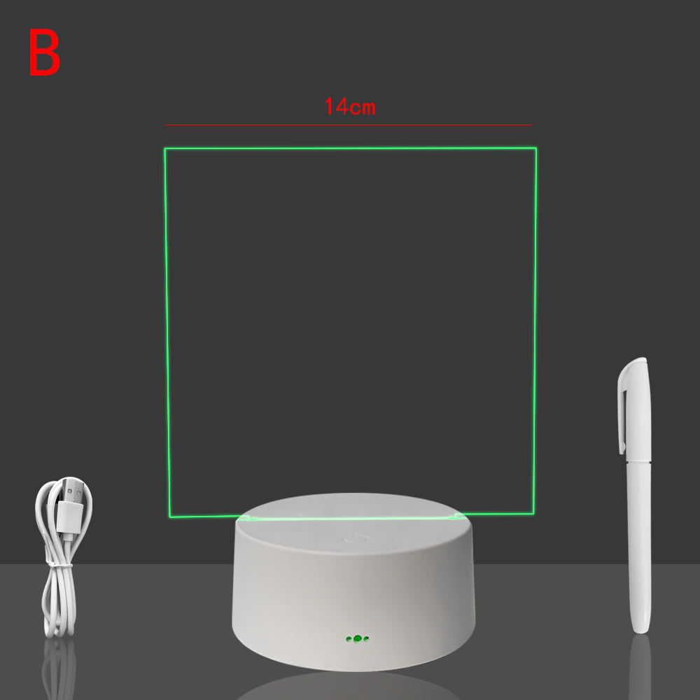 Transparent Luminous Acrylic Note Board 3d Night Light Can Be Erased And Written On The Computer Side Ins Night Light Message Board Memo - eazy cart store