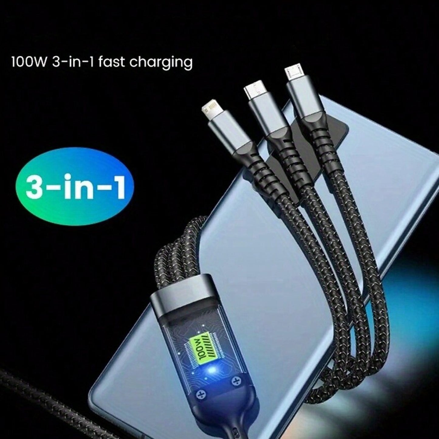 3-in-1 Super Fast Charging Cable 100w - eazy cart store