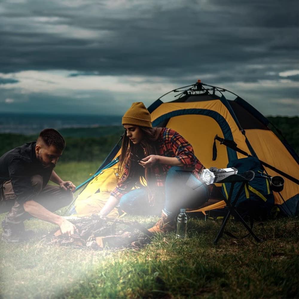 1524 Portable 3w Rechargeable Torch Led Flashlight Long Distance Beam Range Hammer And Strong Magnets Window Glass And Seat Belt Cutter 4 Modes For Car Camping Hiking Indoor Outdoor - eazy cart store