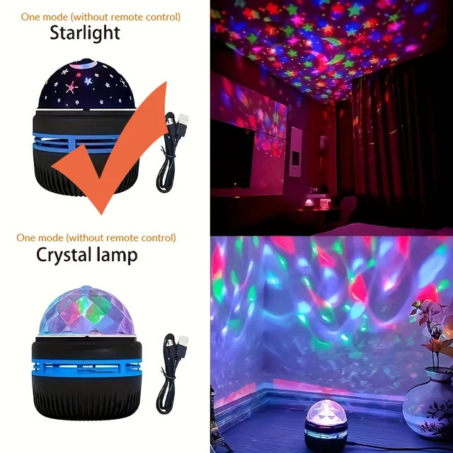 LED Water Pattern Starry Sky Light Remote Control Aurora Projection Light USB Plug-in Magic Ball Stage KTV Hotel Laser Light - eazy cart store