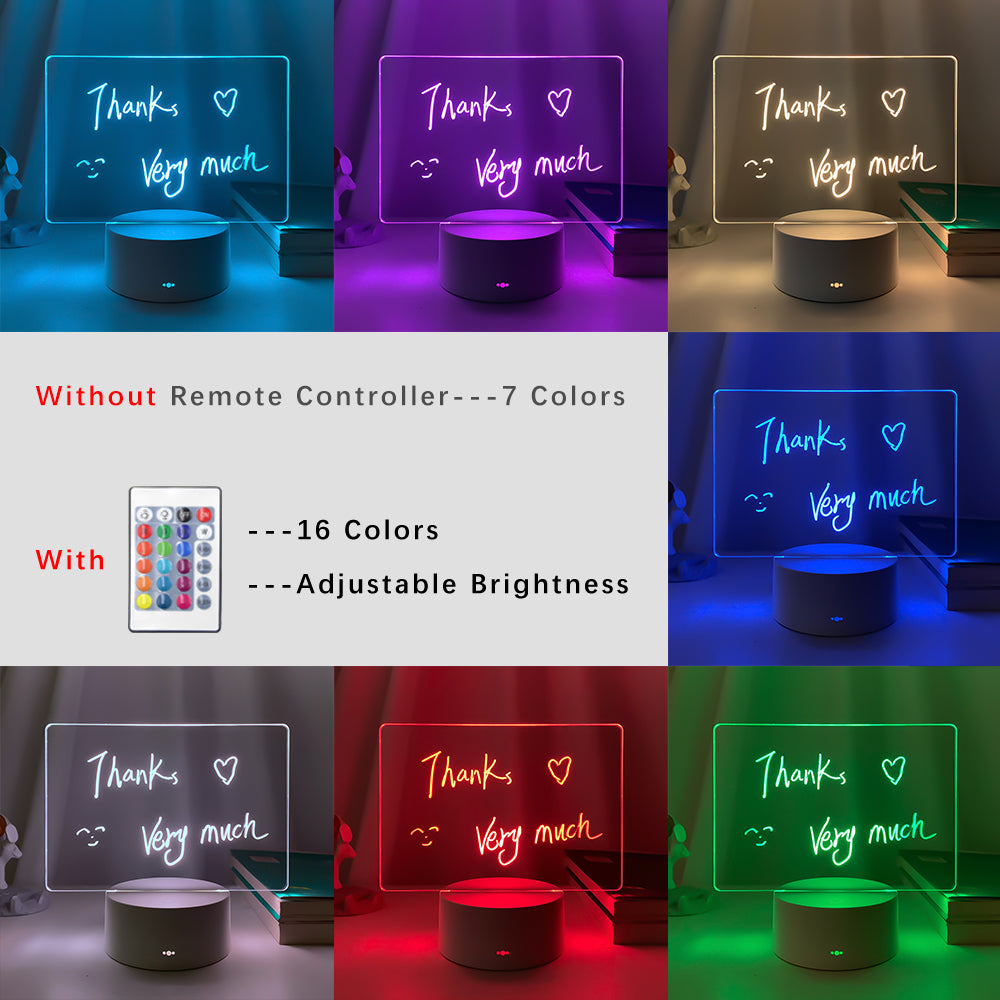 Transparent Luminous Acrylic Note Board 3d Night Light Can Be Erased And Written On The Computer Side Ins Night Light Message Board Memo - eazy cart store