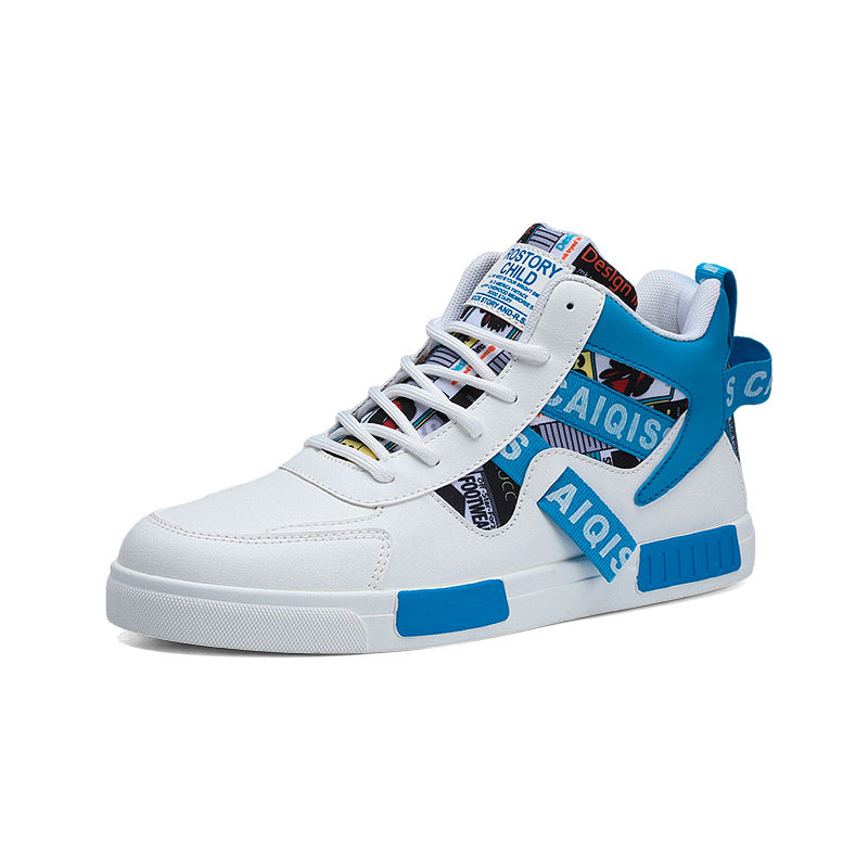 Four Seasons New Men's Casual Shoes Fashionable Outdoor Sports Shoes Trendy High Top Board Shoes - eazy cart store