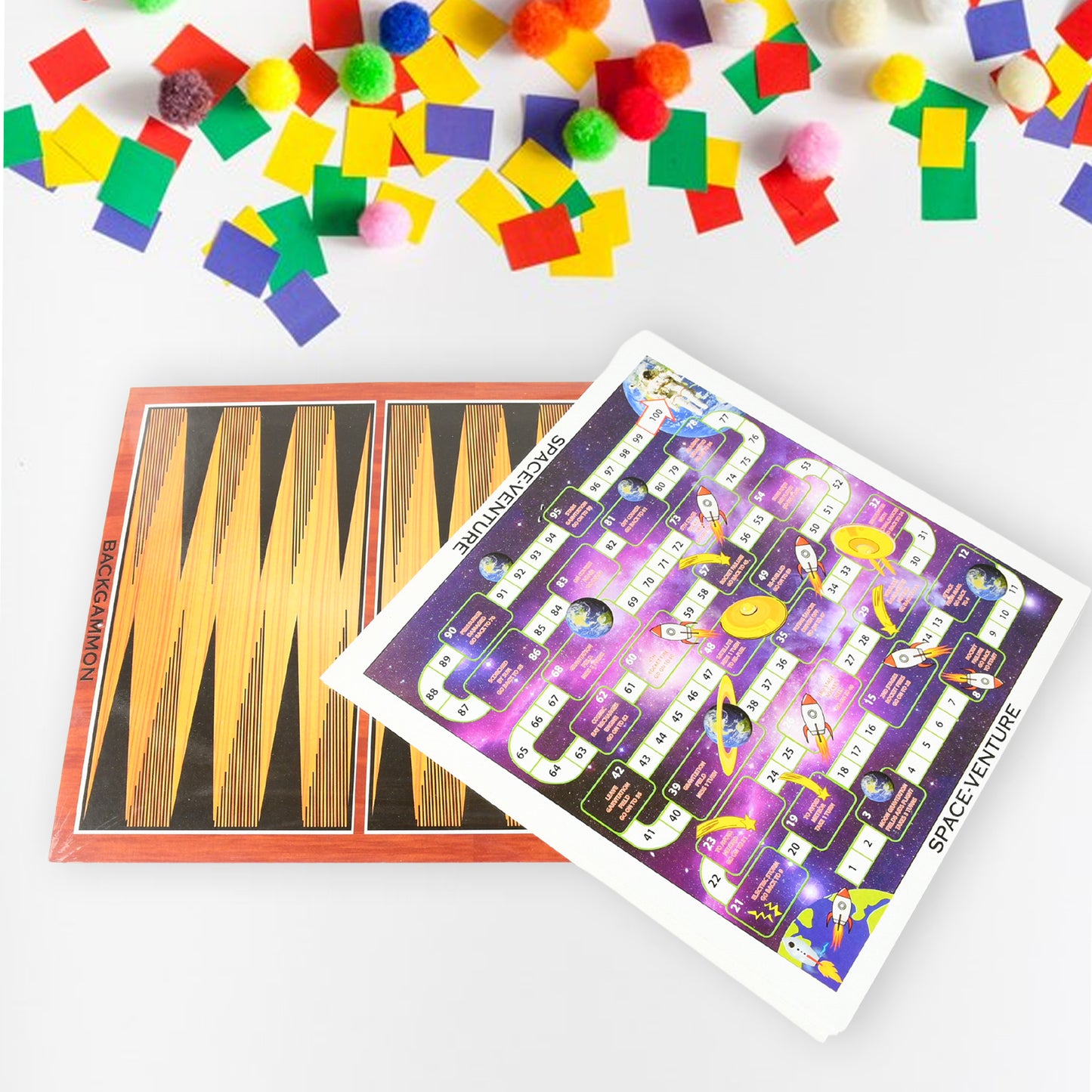 17669 13 In 1 Family Board Game Chess Snakes Ladders Ludo Tic-tac-toe Checkers Travel Bingo Football Space Venture Steeplechase Set For Kids - eazy cart store