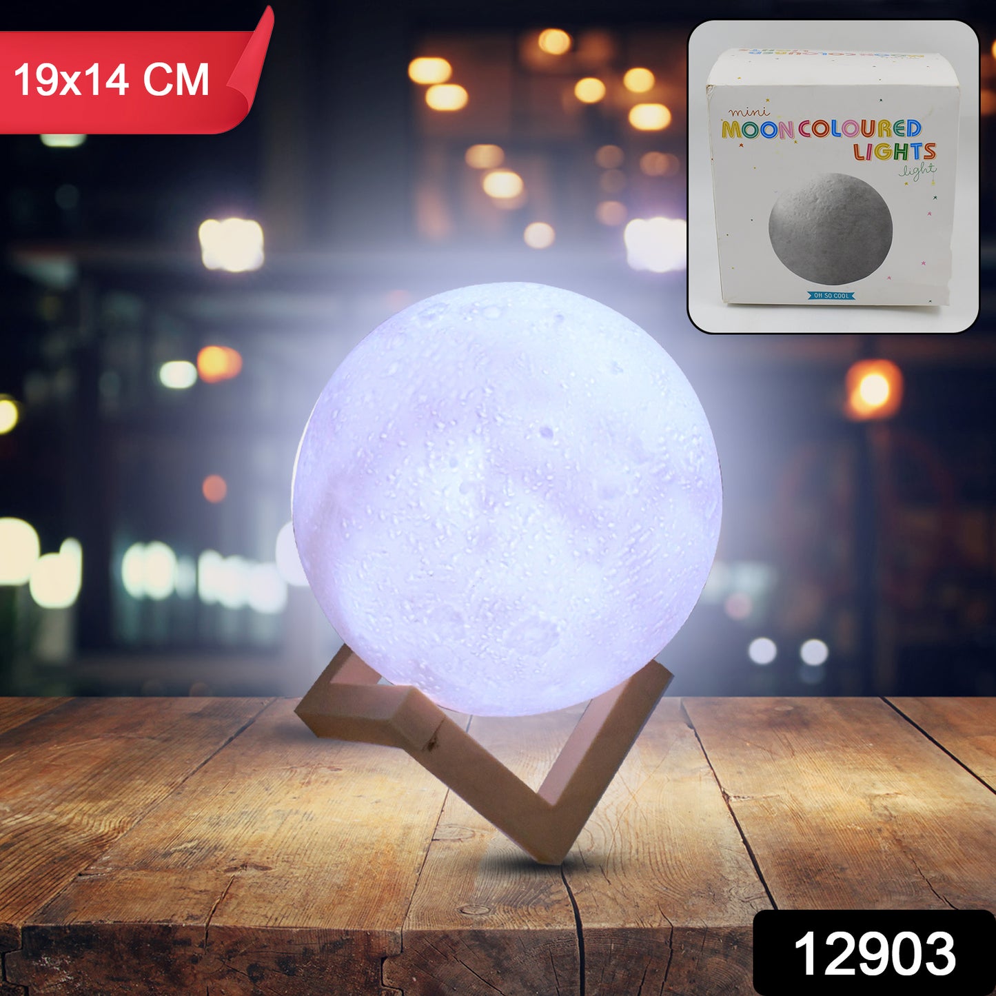 Moon Night Lamp With Plastic Stand Night Lamp For Bedroom (19 X14 Cm 1 Pc) - eazy cart store