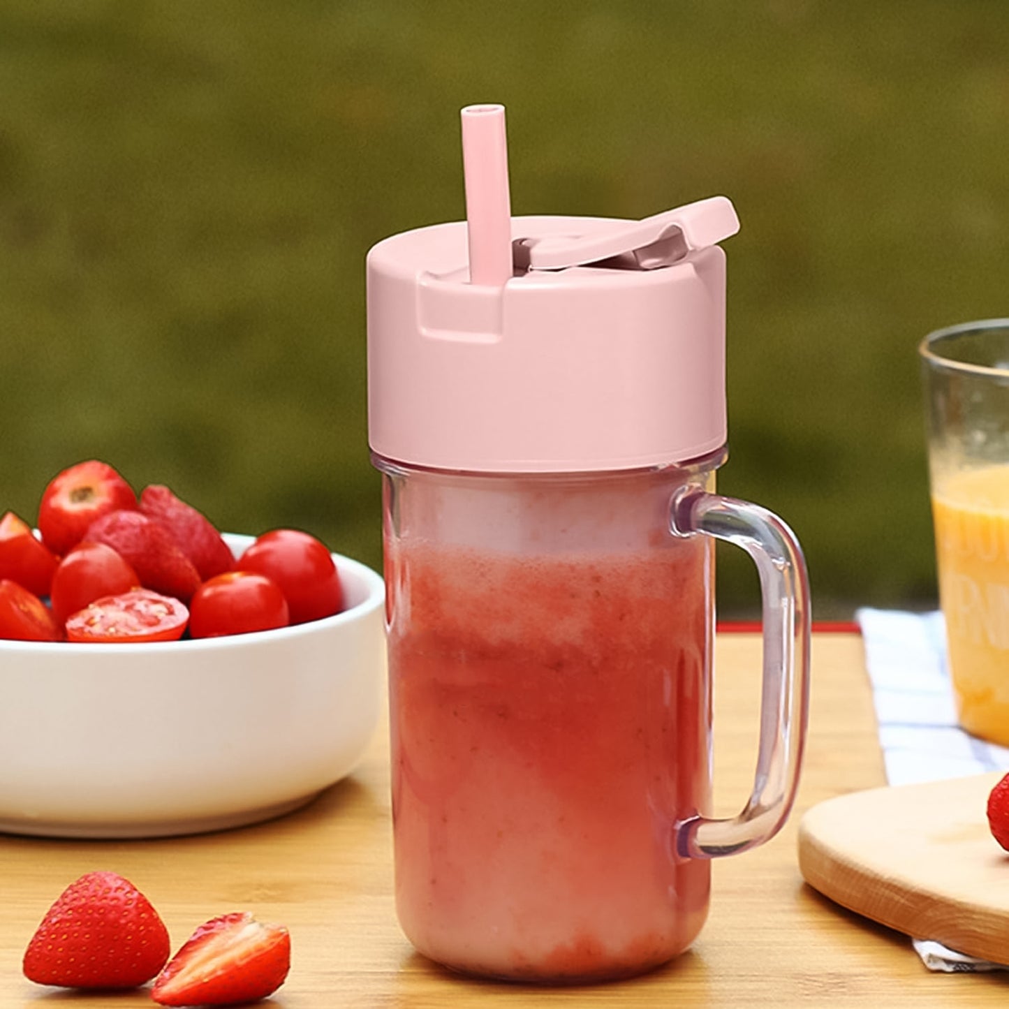Portable Crusher Juicer With Handle Straw Usb Rechargeable 6 Blades (420 Ml) - eazy cart store