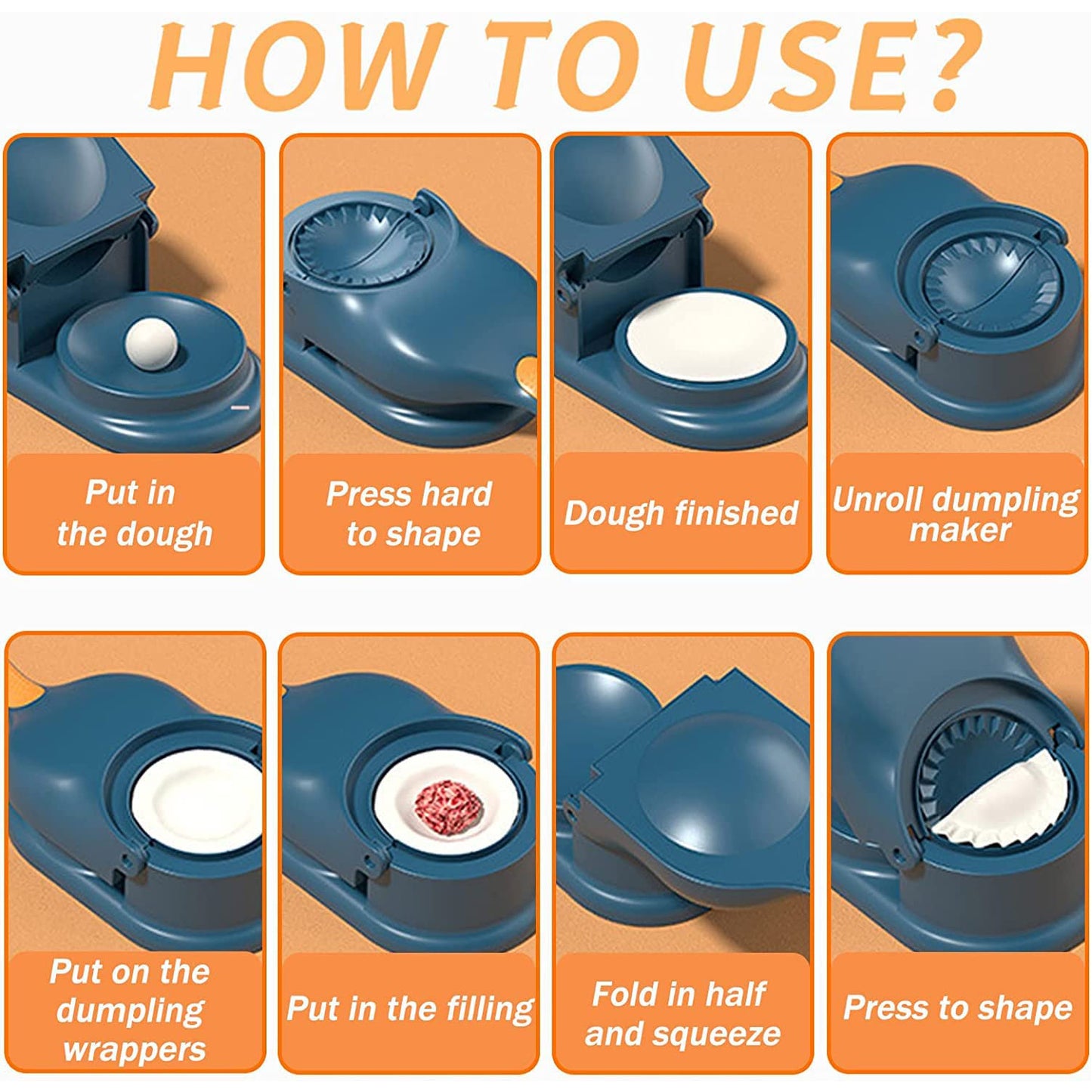 5302 Dumpling Press Mould For Gujiya Ghughra Momos Making 2 In 1 Dumpling Maker Mould Machine Kitchen Dumpling Making Tool - eazy cart store