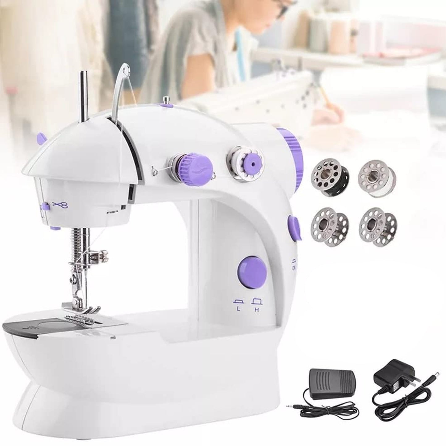 12917 Home Tailoring Sewing Machine With Extension Table Set Foot Pedal Adapter Mini Electric Silai Machine Portable Stitching Machinetailoring Machine - eazy cart store