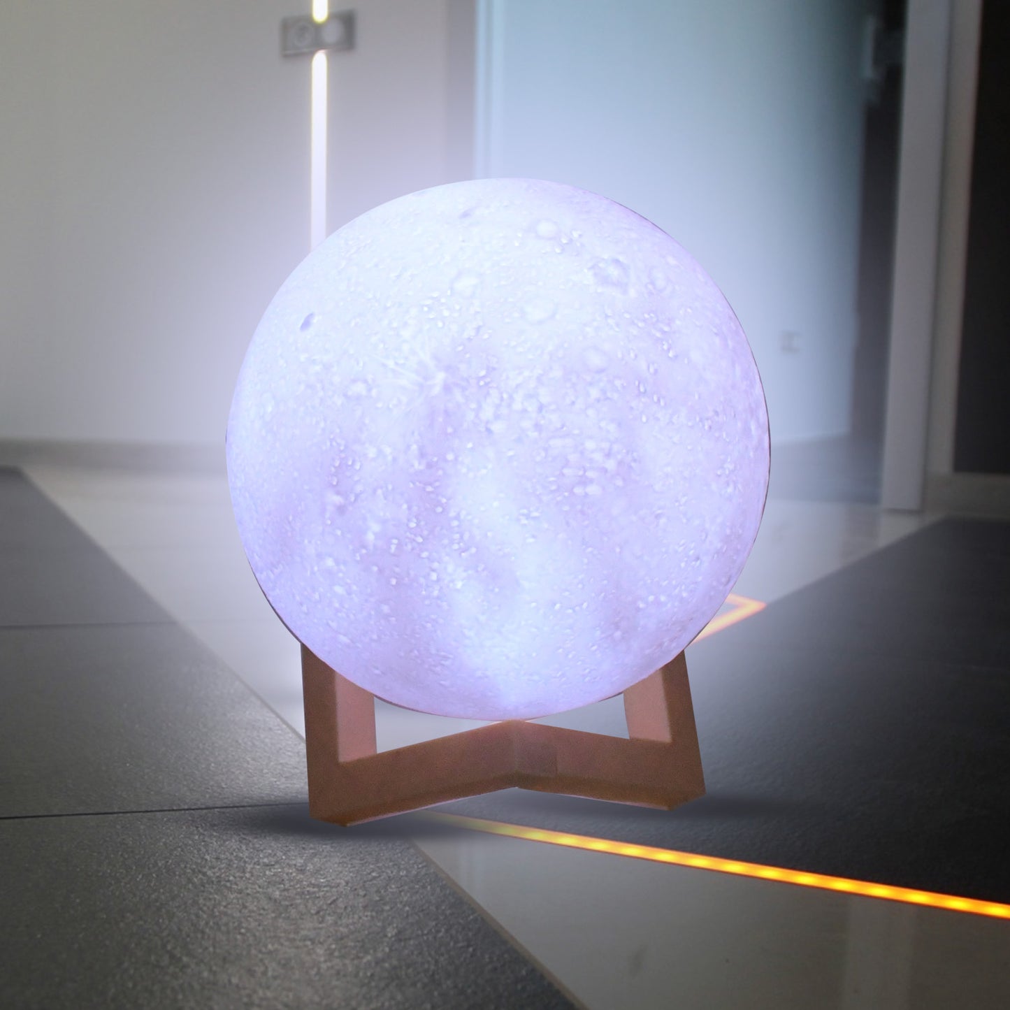 Moon Night Lamp With Plastic Stand Night Lamp For Bedroom (19 X14 Cm 1 Pc) - eazy cart store
