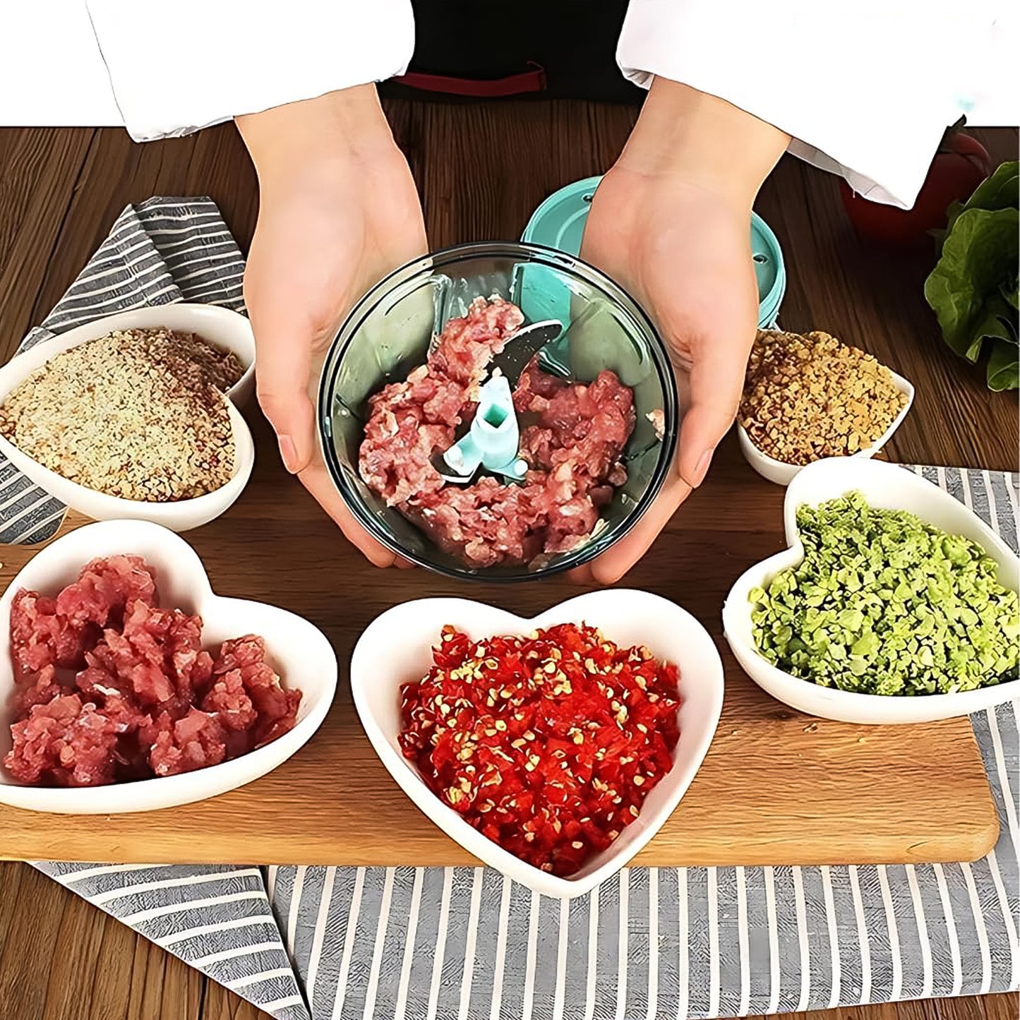 3 Blades Handy Chopper And Slicer Used Widely For Chopping And Slicing (450 Ml 1 Pc) - eazy cart store