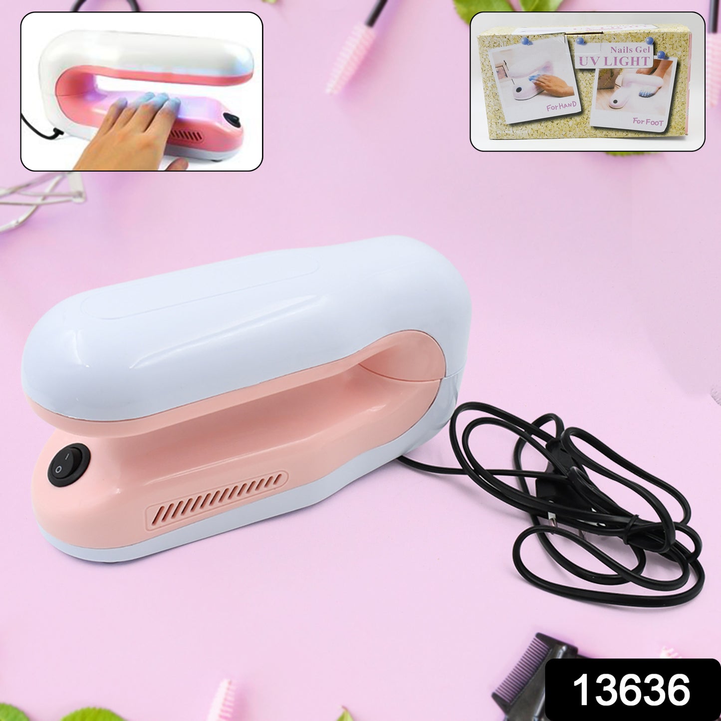 Professional Nail Art Nails Gel Uv Lamp Support 360-degree Rotation (1 Pc) - eazy cart store