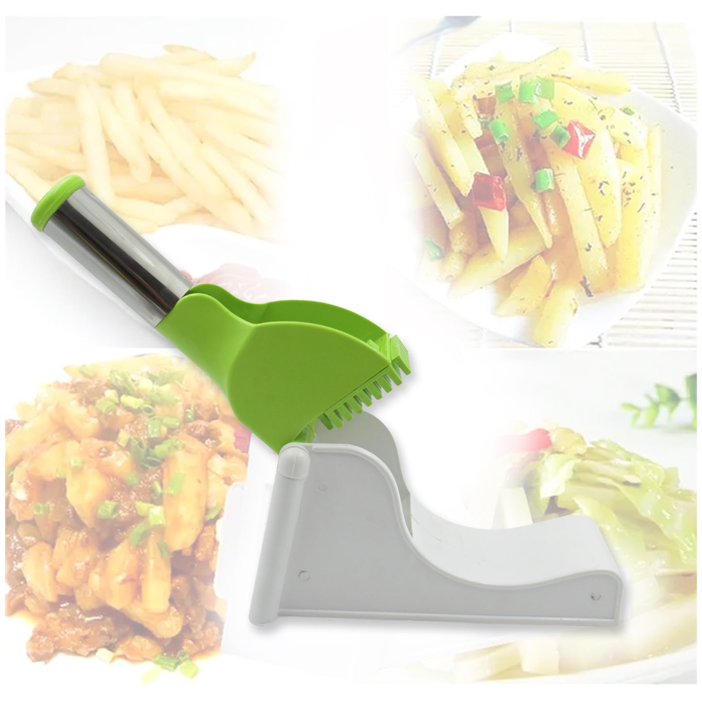 114 Virgin Plastic French Fry Chipser Potato Chipserpotato Slicer With Container - eazy cart store